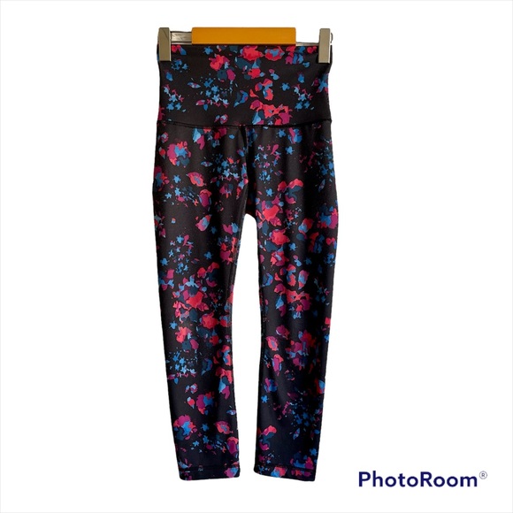 LULULEMON Lululemon Wunder Under Crop Hi-Rise Dandy Digie Porcelaine Black - Picture 4 of 10